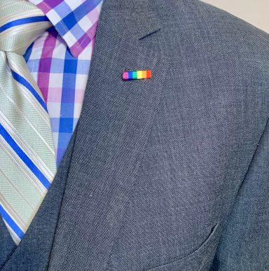 Six Color Rainbow Pride Flag Ribbon Bar Pin